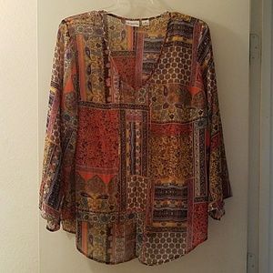 Fun print blouse with cami